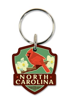 "NC" Emblem Wooden Key Ring | American Made