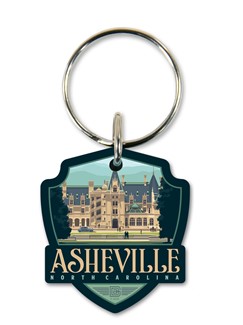 Asheville NC Biltmore Estate Emblem Wooden Key Ring | American Made