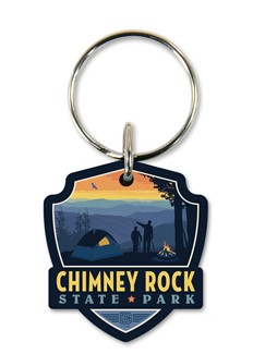Chimney Rock State Park Emblem Wooden Key Ring | American Made