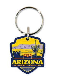 AZ Cactus Emblem Wooden Key Ring | American Made