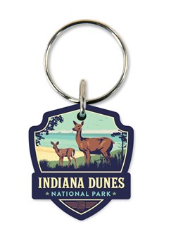 Indiana Dunes NP Emblem Wooden Key Ring | American Made