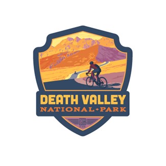 Death Valley NP Biking Emblem Wooden Magnet | American Made