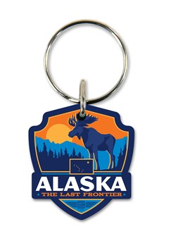 AK State Pride Emblem Wooden Key Ring | American Made