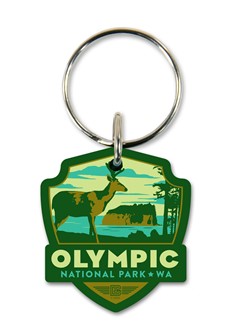 Olympic NP Emblem Wooden Key Ring | American Made