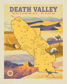 Death Valley NP Map 8" x 10" Print | 8" x10" Print