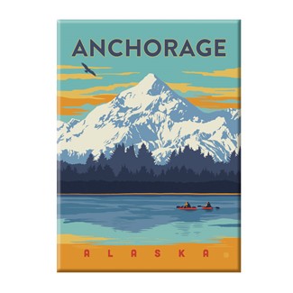 Anchorage Alaska Mountain Magnet | American Made