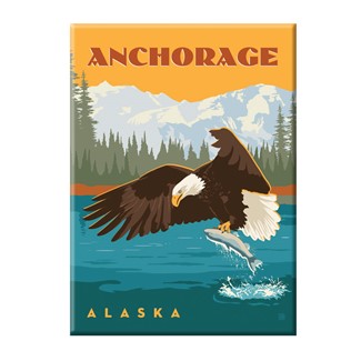 Anchorage Alaska Eagle & Salmon Magnet | American Made
