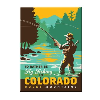Colorado Rocky Mountain Fly Fishing Magnet | Metal Magnet
