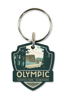Olympic National Park Emblem Wooden Key Ring | American Made
