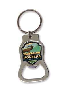 Montana Big Sky Country Elk Bottle Opener Key Ring | American Made
