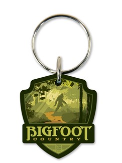 Bigfoot Country Emblem Wooden Key Ring | American Made