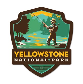 Yellowstone Old Faithful Emblem Wooden Magnet | American Made