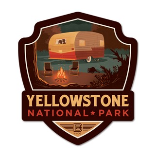 Yellowstone National Park is for Nature Lovers Emblem Wooden Magnet | American Made