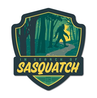 In Search of Sasquatch Emblem Wooden Magnet | American Made