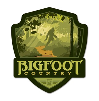 Bigfoot Country Emblem Wooden Magnet | American Made