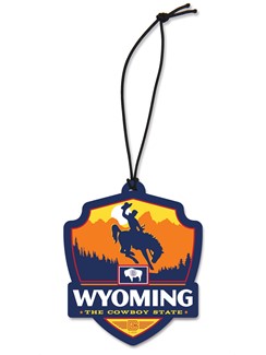 Wyoming State Pride Emblem Wooden Ornament | American Made