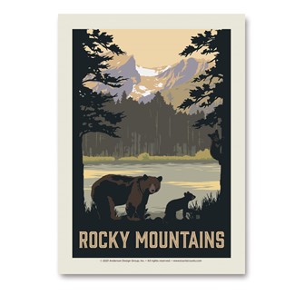 Rocky Mountains Mama Bear Vert Sticker | Emblem Sticker