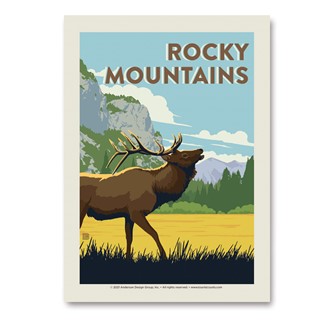 Rocky Mountains Elk Calling Vert Sticker | Emblem Sticker