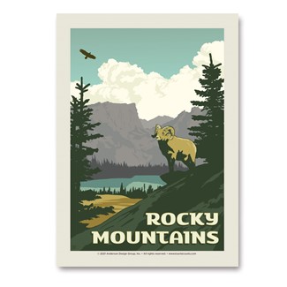 Rocky Mountains Goat Vert Sticker | Emblem Sticker