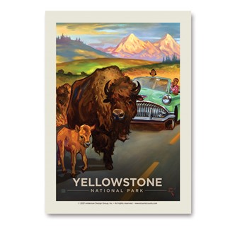 Yellowstone National Park Bison Crossing Vert Sticker | American Made