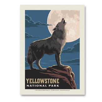 Yellowstone National Park Gray Wolf Vert Sticker | American Made