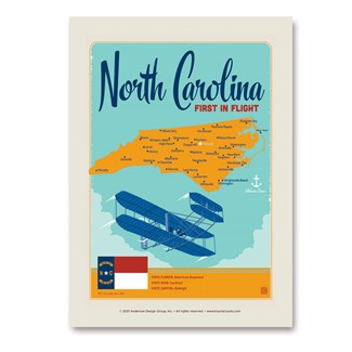North Carolina Map Vert Sticker | Vertical Sticker