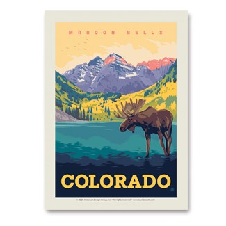 Colorado Maroon Bells Vertical Sticker | Vertical Sticker