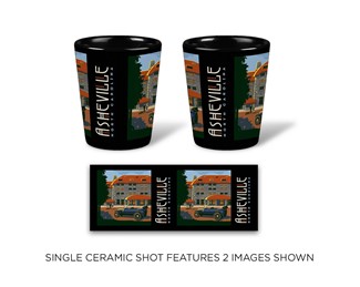 Asheville North Carolina Ceramic Shot Glass | Printed in the USA