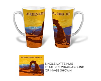 Arches NP Delicate Arch Sunset Latte | American made latte mugs