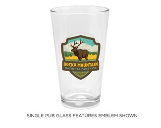 Rocky Mountain Elk Emblem Pub Glass | Pub Glass