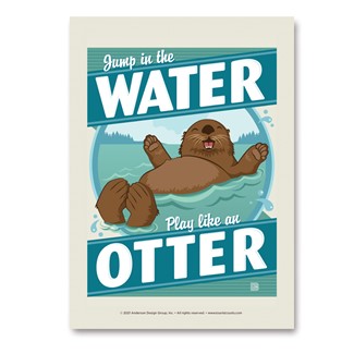 Jump in the Water Play like an Otter Vert Sticker | Made in the USA