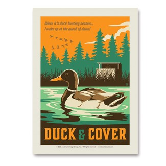 Duck & Cover Vert Sticker | Made in the USA