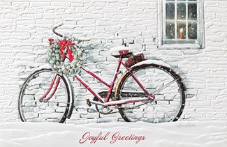 Christmas Bike | Scenic themed boxed Christmas cards