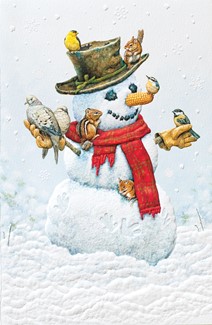 Little Hands Snowman | Embossed snowman Christmas cards