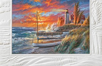 Point Betsie Lighthouse | Scenic embossed greeting cards