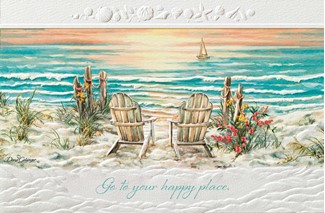 Life Is Better At The Beach | Scenic embossed greeting cards
