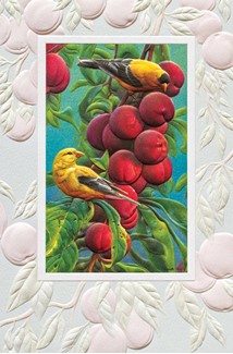 Goldfinch and Plums | Birthday greeting cards