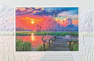 Inlet Solitude | Scenic embossed greeting cards