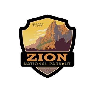 Zion NP Sacred Cliffs Emblem Sticker | Made in the USA