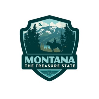 Montana Majestic Magical Horseback Emblem Magnet | Vinyl Magnets