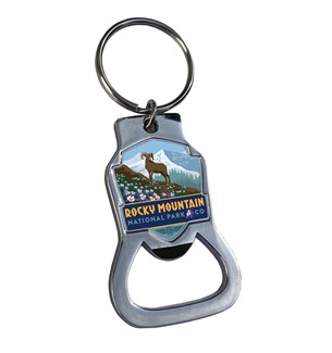 Rocky Mountains Majestic Emblem Bottle Opener Key Ring | American Made