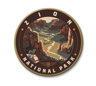 Zion NP Majestic Valley View Circle Magnet | Circle Magnets