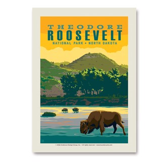 Theodore Roosevelt NP Bison Vertical Sticker | USA Made