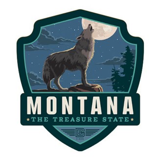 Montana Wolf Emblem Magnet | Made in the USA
