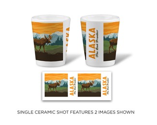 Alaska Frontier Moose Ceramic Shot | Printed in the USA