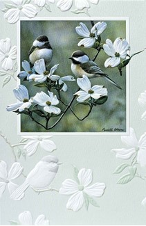 Springtime Chickadees | Chickadee anniversary greeting cards