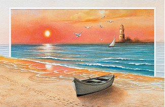 Shoreline Sundown | Coastal themed sympathy cards