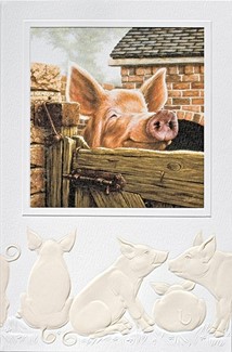 Smiling Pig | Farm animal greeting cards