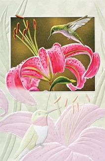 Lily Lover | Embossed hummingbird greeting cards