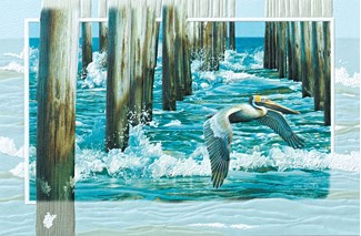 Fishing Pier | Pelican birthday cards